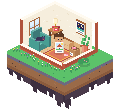 A person at home holds up a print that has just arrived, its parcel open beside them and the cat asleep in the armchair.